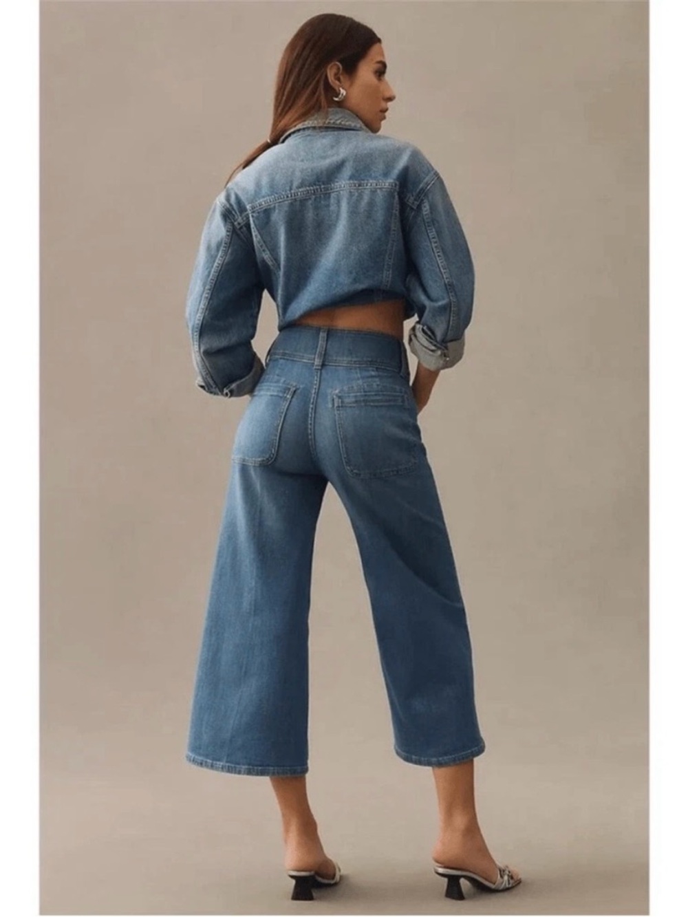 Anthropologie Pilcro Wide Leg Crop Jeans Size 29 - Picture 3 of 14